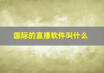 国际的直播软件叫什么