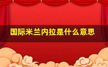 国际米兰内拉是什么意思