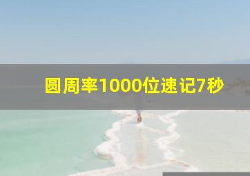 圆周率1000位速记7秒