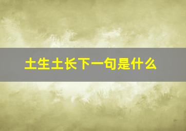 土生土长下一句是什么