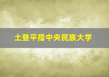 土登平措中央民族大学