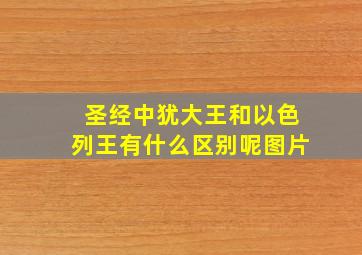 圣经中犹大王和以色列王有什么区别呢图片