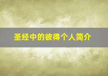 圣经中的彼得个人简介