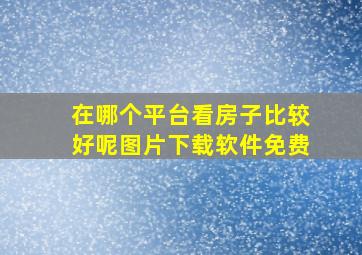 在哪个平台看房子比较好呢图片下载软件免费