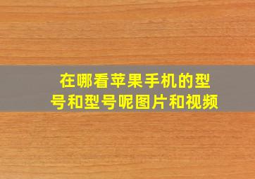 在哪看苹果手机的型号和型号呢图片和视频