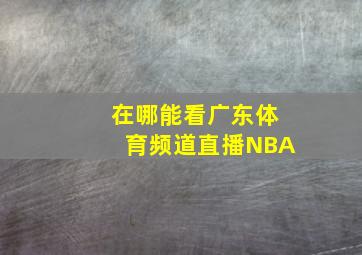 在哪能看广东体育频道直播NBA