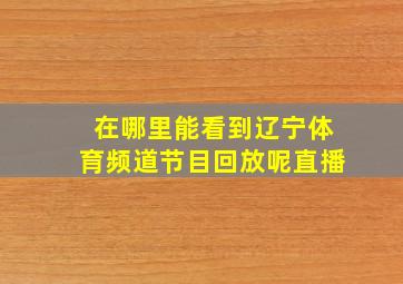 在哪里能看到辽宁体育频道节目回放呢直播