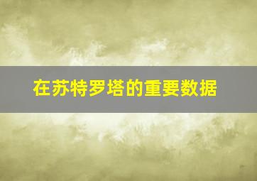 在苏特罗塔的重要数据