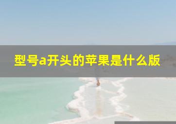 型号a开头的苹果是什么版