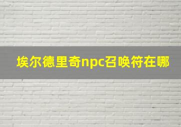 埃尔德里奇npc召唤符在哪