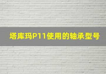 塔库玛P11使用的轴承型号