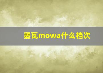 墨瓦mowa什么档次