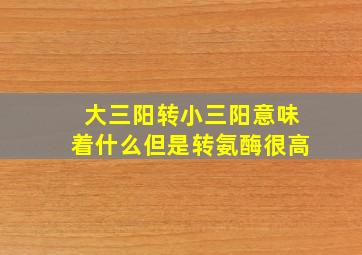 大三阳转小三阳意味着什么但是转氨酶很高