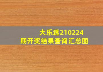 大乐透210224期开奖结果查询汇总图