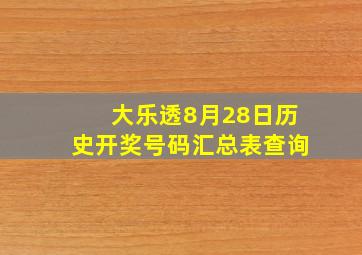 大乐透8月28日历史开奖号码汇总表查询