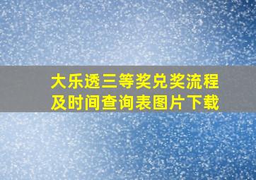 大乐透三等奖兑奖流程及时间查询表图片下载