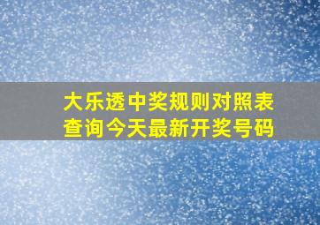 大乐透中奖规则对照表查询今天最新开奖号码