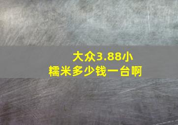 大众3.88小糯米多少钱一台啊