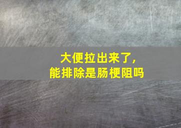 大便拉出来了,能排除是肠梗阻吗