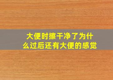 大便时擦干净了为什么过后还有大便的感觉