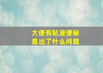 大便有粘液便秘是出了什么问题