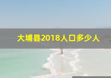 大埔县2018人口多少人