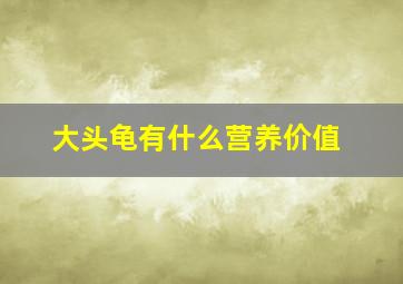 大头龟有什么营养价值