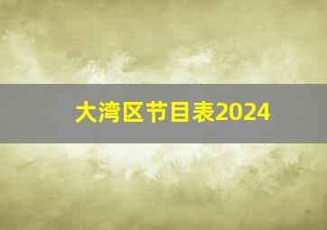 大湾区节目表2024