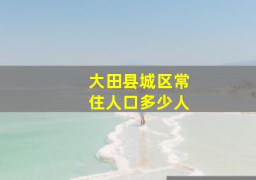 大田县城区常住人口多少人