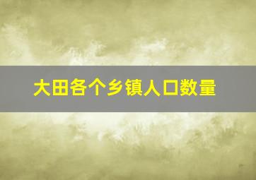 大田各个乡镇人口数量