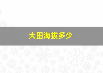 大田海拔多少