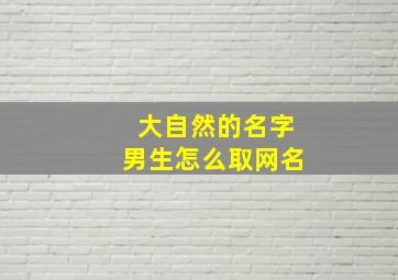 大自然的名字男生怎么取网名