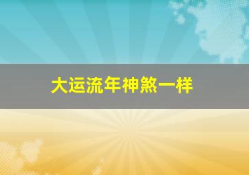 大运流年神煞一样