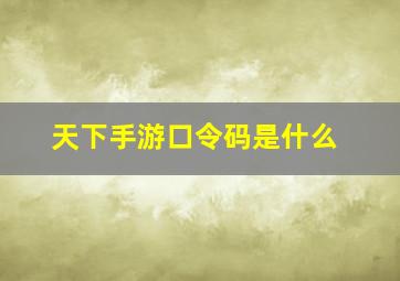 天下手游口令码是什么