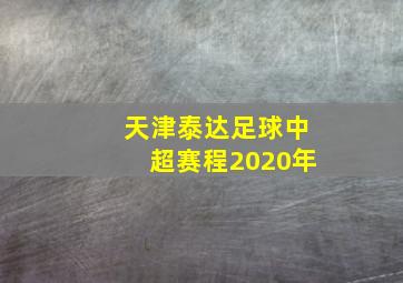 天津泰达足球中超赛程2020年