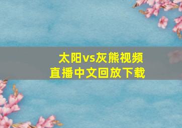 太阳vs灰熊视频直播中文回放下载