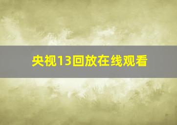 央视13回放在线观看