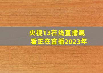 央视13在线直播观看正在直播2023年