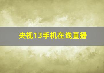 央视13手机在线直播