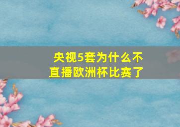 央视5套为什么不直播欧洲杯比赛了