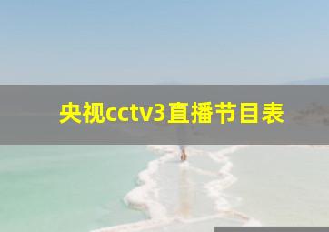 央视cctv3直播节目表