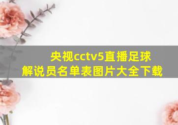 央视cctv5直播足球解说员名单表图片大全下载