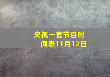 央视一套节目时间表11月12日