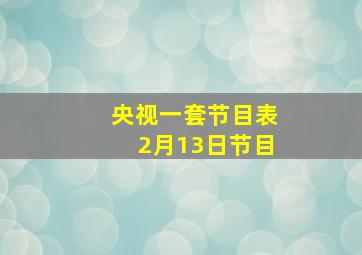 央视一套节目表2月13日节目