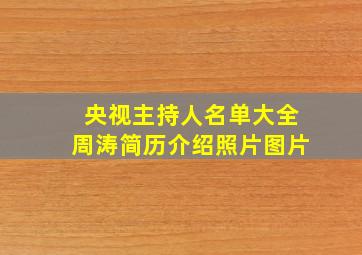 央视主持人名单大全周涛简历介绍照片图片