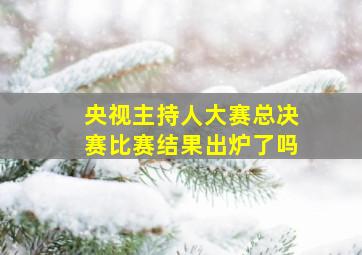 央视主持人大赛总决赛比赛结果出炉了吗