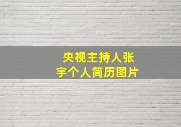 央视主持人张宇个人简历图片