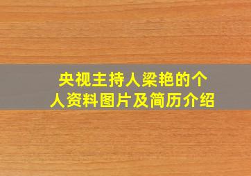 央视主持人梁艳的个人资料图片及简历介绍