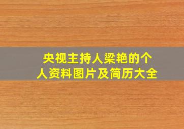 央视主持人梁艳的个人资料图片及简历大全