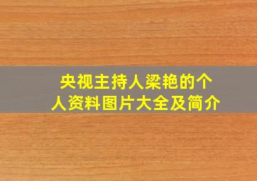 央视主持人梁艳的个人资料图片大全及简介